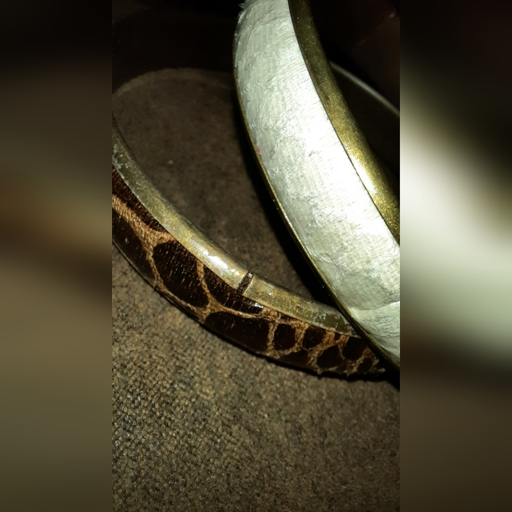 Pair Snakeskin Stackable Vintage Bangle Bracelets… - image 6